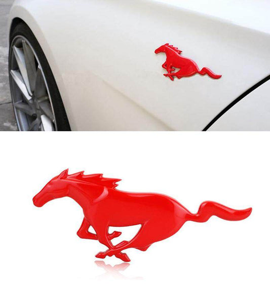 1Pcs Personalized Modified 3D Metal Car Sticker Emblem Badge For Ford Mustang For Red Mustang Logo Car Sticker Accessories