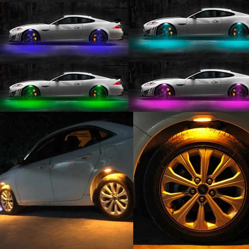 Car Oxygen -Titre Atmosphere Lamps LED Decoration Lights APP control Car Wheel Eyebrow Lamp