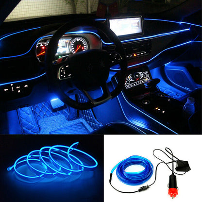 EL Wire Car Interior Light Ambient Neon Light for All Cars with Adapter (5 Meter)