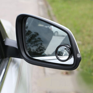 Car Oxygen - 2 pieces 3R-062 Cars Rear View Blind Spot Plastic Mirror Adjustable 360 Degree Wide Angle View Paste Type Auxiliary Mirrors Black