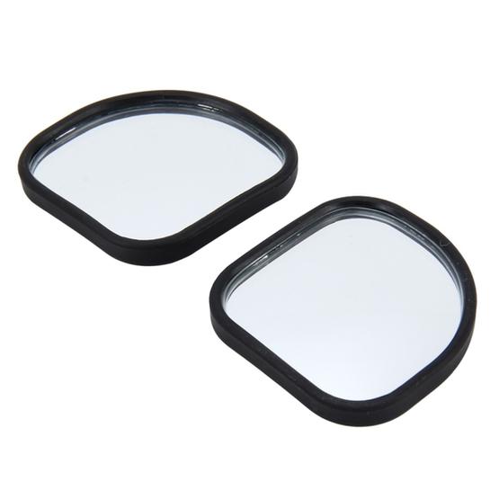 Car Oxygen - 2 pieces 3R-062 Cars Rear View Blind Spot Plastic Mirror Adjustable 360 Degree Wide Angle View Paste Type Auxiliary Mirrors Black