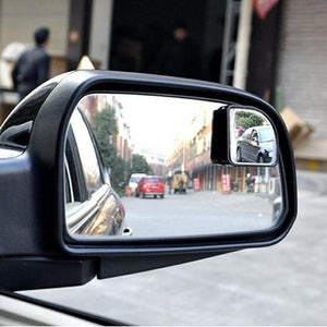 Car Oxygen - 2 pieces 3R-062 Cars Rear View Blind Spot Plastic Mirror Adjustable 360 Degree Wide Angle View Paste Type Auxiliary Mirrors Black