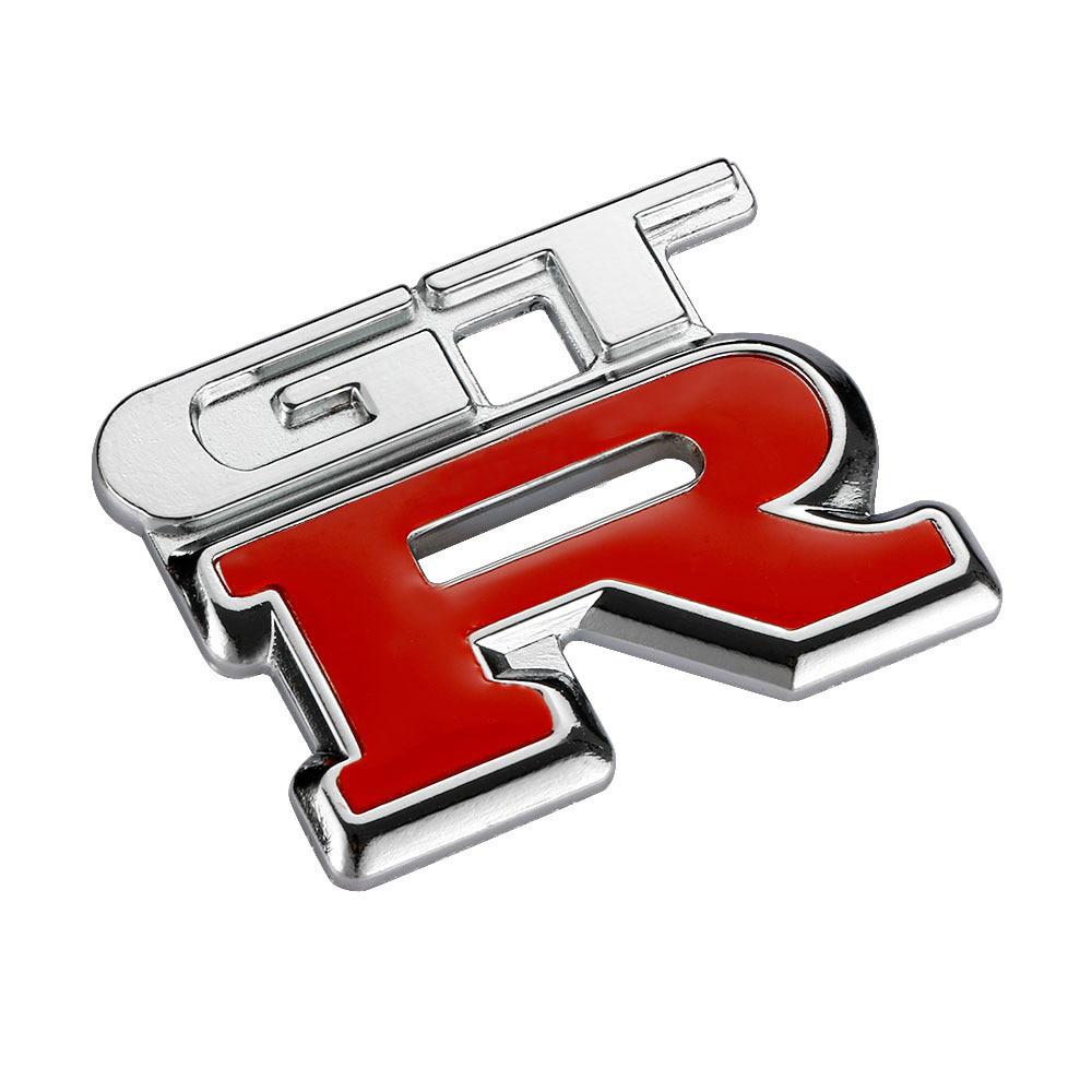 1 Pcs 3D Metal Chrome Car Sticker GTR Stylized Logo Badge Applique Car Decoration Body Sticker