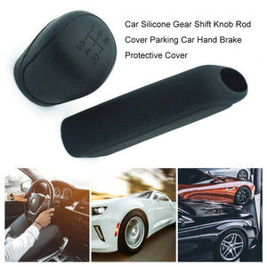CarOxygen Silicone Gear Shift Knob Cover and Handbrake Cover  (5.5cm x 2.1", Red) -2Pcs Set