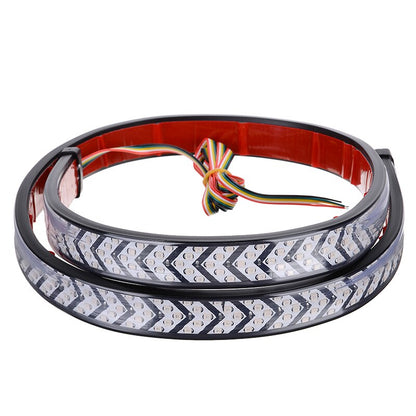 1pc 100cm/40inch Car Red LED Tail Light Strip For Pickup Trailer LED Bar Drving Braking Yellow Flowing Watch Turn Signal Lamp