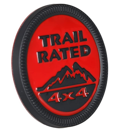 3D Trail Rated Red and Black Badge Emblem Sticker Decal for JeepCar Bike SUV Mobile Laptop (6 cm)