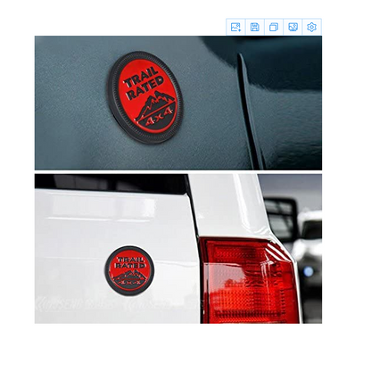 3D Trail Rated Red and Black Badge Emblem Sticker Decal for JeepCar Bike SUV Mobile Laptop (6 cm)