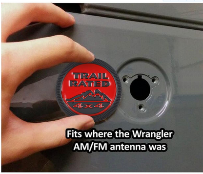 3D Trail Rated Red and Black Badge Emblem Sticker Decal for JeepCar Bike SUV Mobile Laptop (6 cm)
