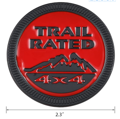 3D Trail Rated Red and Black Badge Emblem Sticker Decal for JeepCar Bike SUV Mobile Laptop (6 cm)