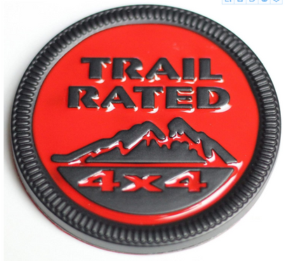 3D Trail Rated Red and Black Badge Emblem Sticker Decal for JeepCar Bike SUV Mobile Laptop (6 cm)