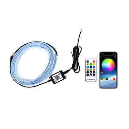 Car Led Lights Exterior Car Hood Light Strip 46 inch (1.8M) Multicolors 12V 108 LEDs Daytime Running Light for SUV, Truck, APP & Remote Control Car Engine Cover Decoration Headlight 1Pcs