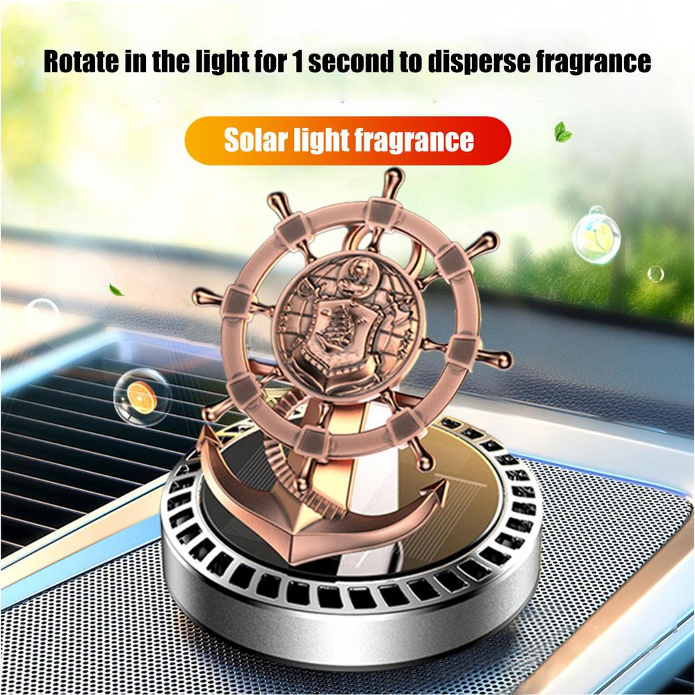 Solar Air Freshener Car | Rudder Car Diffusers For Essential Oils | Creative Helmsman Aromatherapy Diffuser Solar Energy Auto Rotating Car Air Freshener Car Perfume