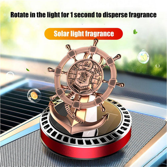 Solar Air Freshener Car | Rudder Car Diffusers For Essential Oils | Creative Helmsman Aromatherapy Diffuser Solar Energy Auto Rotating Car Air Freshener Car Perfume