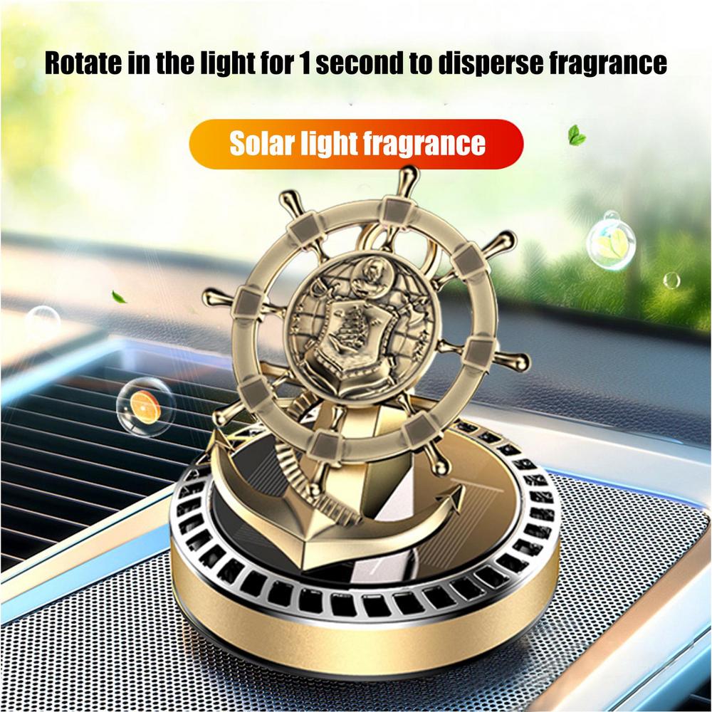 Solar Air Freshener Car | Rudder Car Diffusers For Essential Oils | Creative Helmsman Aromatherapy Diffuser Solar Energy Auto Rotating Car Air Freshener Car Perfume