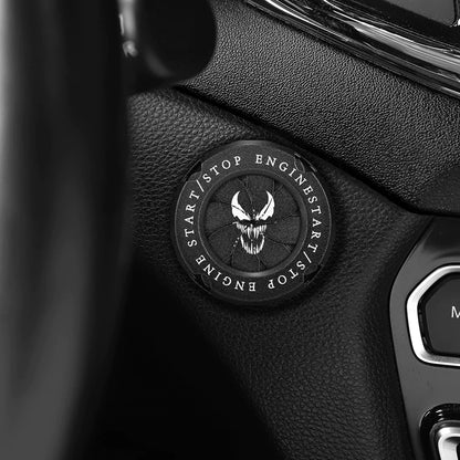 New Metal Rotatable Design Car Push to Start Stop Ignition Button Cover Interior Universal Button Decoration Ring - Aluminium Engine Start Button Cover