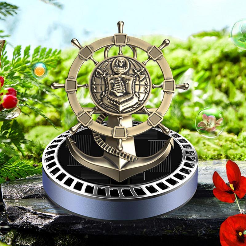 Solar Air Freshener Car | Rudder Car Diffusers For Essential Oils | Creative Helmsman Aromatherapy Diffuser Solar Energy Auto Rotating Car Air Freshener Car Perfume