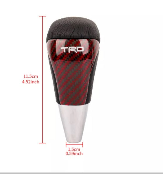 Carbon Fiber TRD Car Gear Knob Manual Automatic TRD Universal Auto Push Down Stick Shift Waterproof Shifter Lever Head Automobile Interior Accessories - FOR TOYOTA