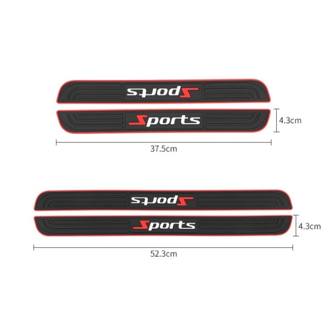 4pcs/Set Car Door Sill Plate Protectors - Suzuki Emblem Black PVC Soft Rubber Front/Rear Door Sill Scuff Plate Guard, Welcome Pedal Protector Cover