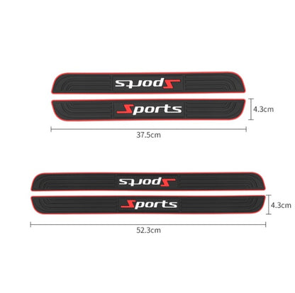 4pcs/Set Car Door Sill Plate Protectors - Suzuki Emblem Black PVC Soft Rubber Front/Rear Door Sill Scuff Plate Guard, Welcome Pedal Protector Cover