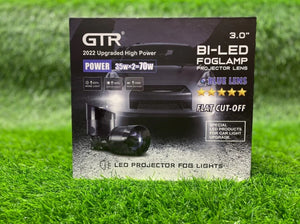 GTR Fog Projector Lamp with High/ Low Beam blue lens with bracket
