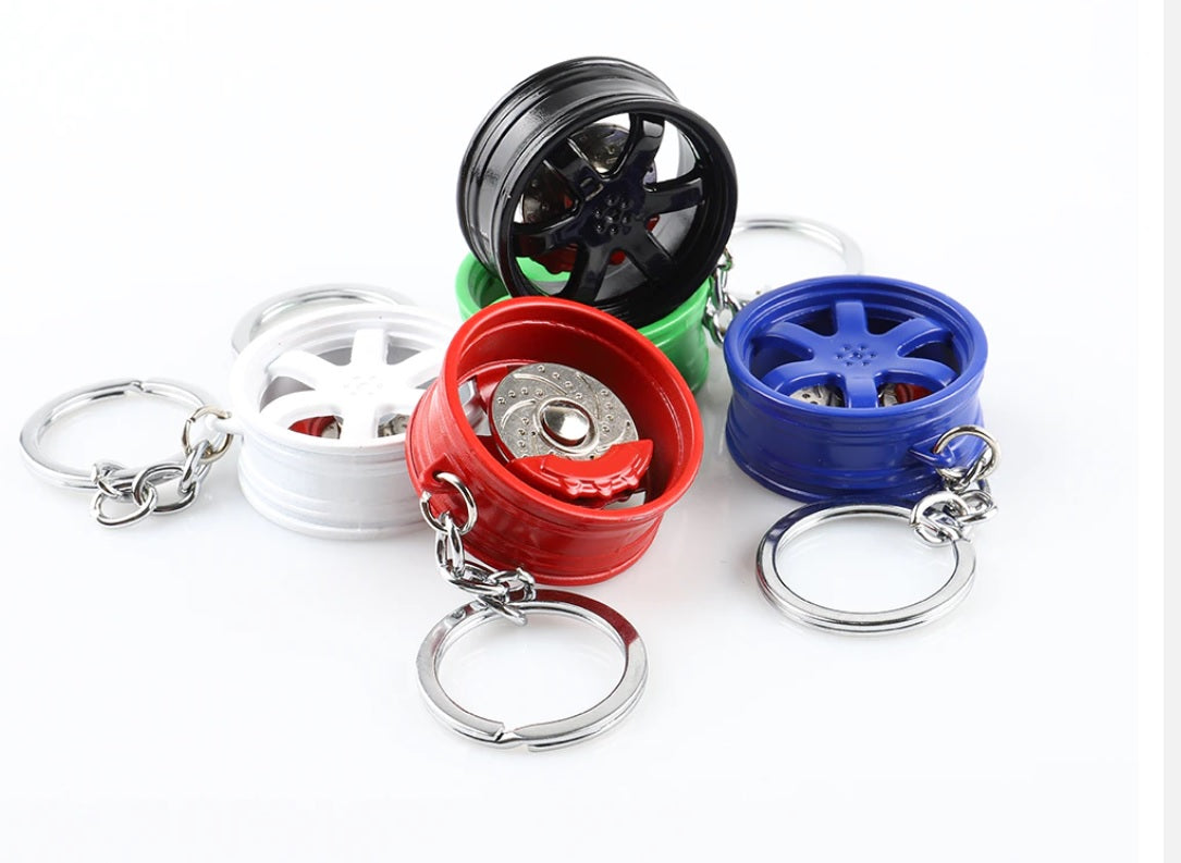 Hot RIM Car wheel Turbo keychain key ring with Brake discs Car Tire Wheel Keychain Auto Car Key Chain Keyring