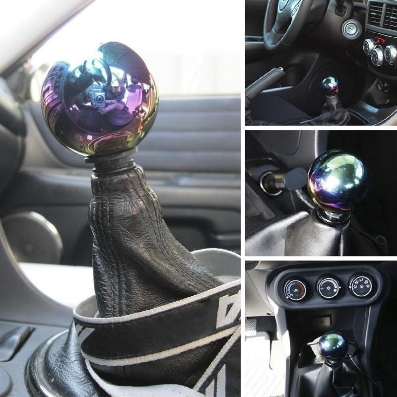 Neo Chrome Round Shift Knob For Both Manual or Automatic, For Honda Acura Mazda Mitsubishi Nissan In