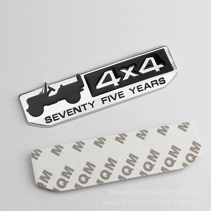 75th Anniversary Freelance Grand Cherokee Jeep 4x4 Car Metal Car Sticker Car Decoration Sticker Suitable for Guider Wrangler