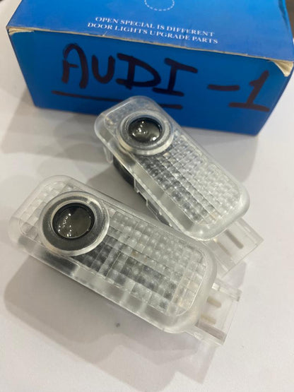 2Pcs LED Car Door Light HD Projector Welcome Lamp Puddle Lights Ghost Shadow Lights Compatible with Audi Series Model Accessories