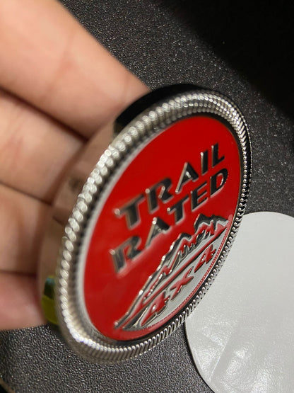 3D Trail Rated Red and Black Badge Emblem Sticker Decal for JeepCar Bike SUV Mobile Laptop (6 cm)
