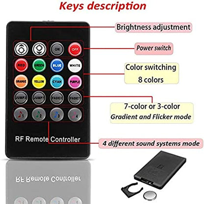 CarOxygen - Car LED Interior Strip Light, 16 Million Colors 5 in 1 with 6 Meters Fiber Optic, Multicolor RGB Sound Active Automobile Atmosphere Ambient Lighting Kit - Wireless Bluetooth APP Control