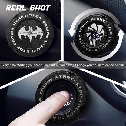 New Metal Rotatable Design Car Push to Start Stop Ignition Button Cover Interior Universal Button Decoration Ring - Aluminium Engine Start Button Cover