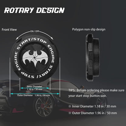 New Metal Rotatable Design Car Push to Start Stop Ignition Button Cover Interior Universal Button Decoration Ring - Aluminium Engine Start Button Cover
