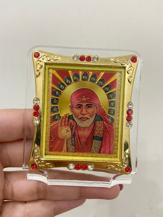 Shirdi SAI Baba Idol (B-75) Metal Statue for Car Dashboard | Mandir Pooja Murti | Temple Puja | Home Decor | Office Showpiece (L*B*H-7 x 6 x 2 Cm) Decorative Showpiece - 8 cm  (Metal, Multicolor)