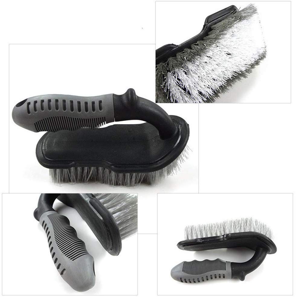 Car Oxygen - Brush Tire Cleaning  Brush for Cleaning Car Wheel Hub Wheel Tire Rim Scrub  Useful Brush Car Truck Motorcycle Bike Washing Cleaning Tool (Set of 2 Pcs)