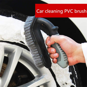 Car Oxygen - Brush Tire Cleaning  Brush for Cleaning Car Wheel Hub Wheel Tire Rim Scrub  Useful Brush Car Truck Motorcycle Bike Washing Cleaning Tool (Set of 2 Pcs)