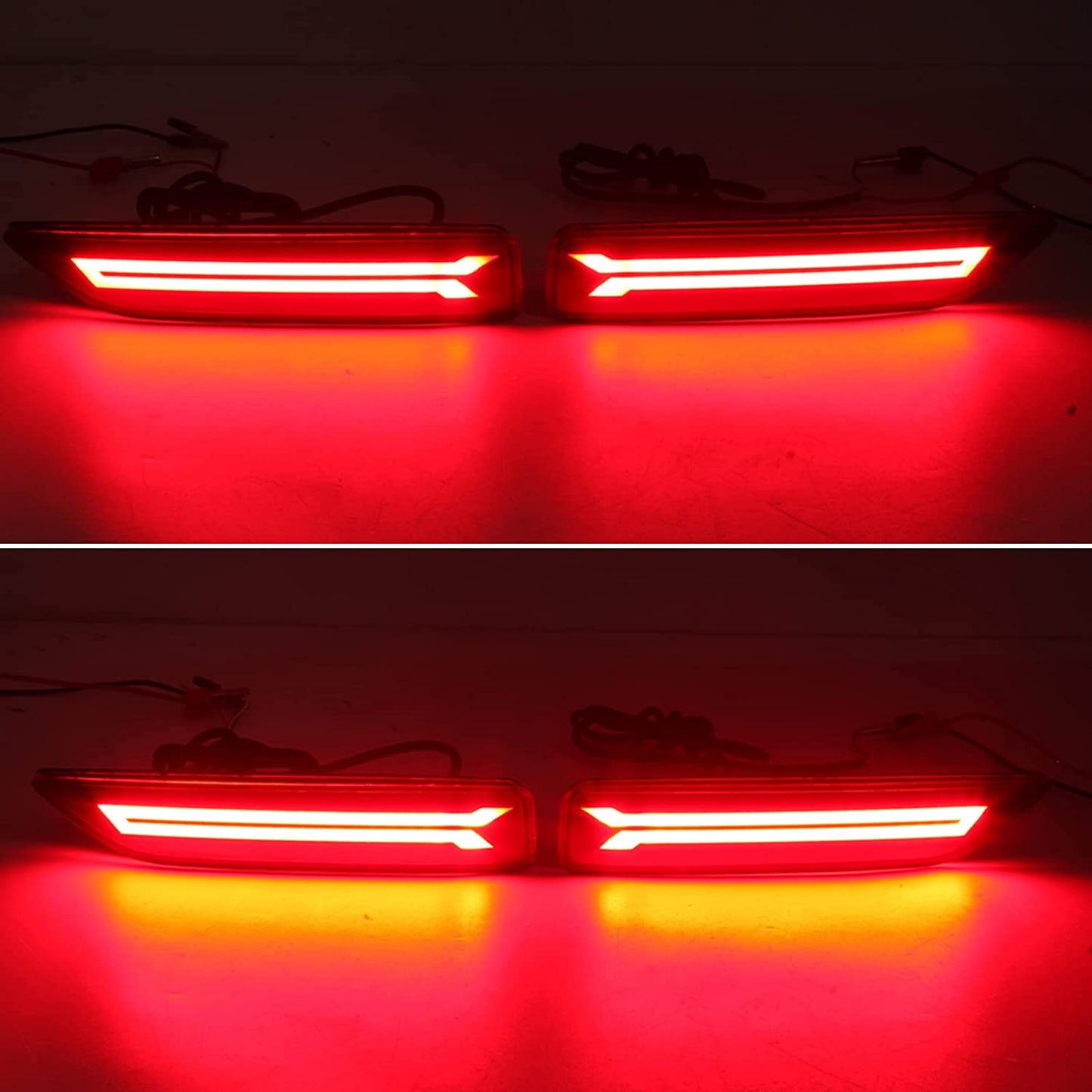 Car reflector Led Brake Light for Rear Bumper Reflector compatible for BRV/ Mobilio with matrix Indicator set of 2 , 4 wires