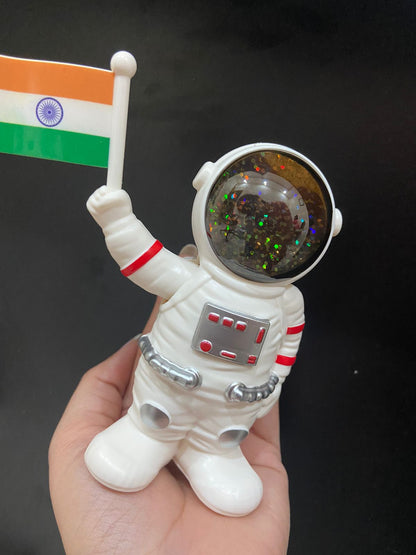 Astronaut Figures Solar Toys, Astronaut Decor, Astronaut Space Toys Planet Resin Statues, Space Gifts for Car and Home (Silver/White)
