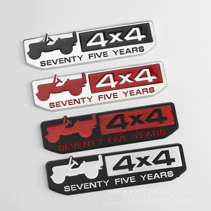 75 Year 1941 Anniversary Metal Emblem Badge Nameplate Car Sticker Decal for Jeep Wrangler