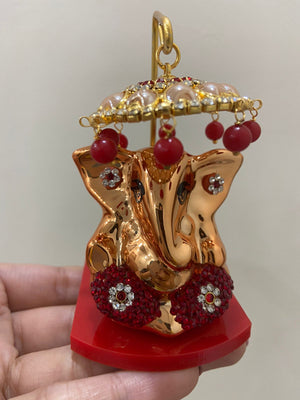 Small Ganesh Idol for Car Dashboard, Ganesh JI Statue, Handicraft Item for Home Decor, Office Decor, Shelf Decor (10 X 5 Cm )