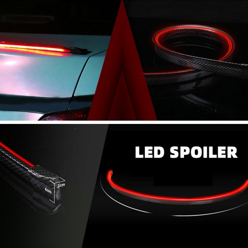 Car Spoiler Light -LED Car Tail Brake Light/Turn Signal Indicator/DRL Universal Car/Jeepcompus Rear Exterior Strip Trunk Light Multicolor Changing (Carbon Fiber) 54inch