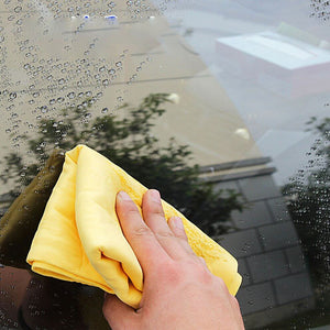 CarOxygen Synthetic Chamois Cloth Super Absorption Drying Towel for Cars for Dry & Wet Cleaning ( Yellow, 66 X 43 cm).