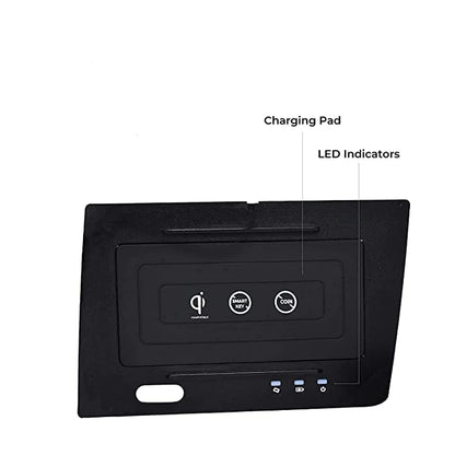 Wireless Charger 10W Fast Charging Pad Compatible with Hyundai Creta 2020/Alcazar Onwards(Only for Creta 2020 2021 2022) (Black)