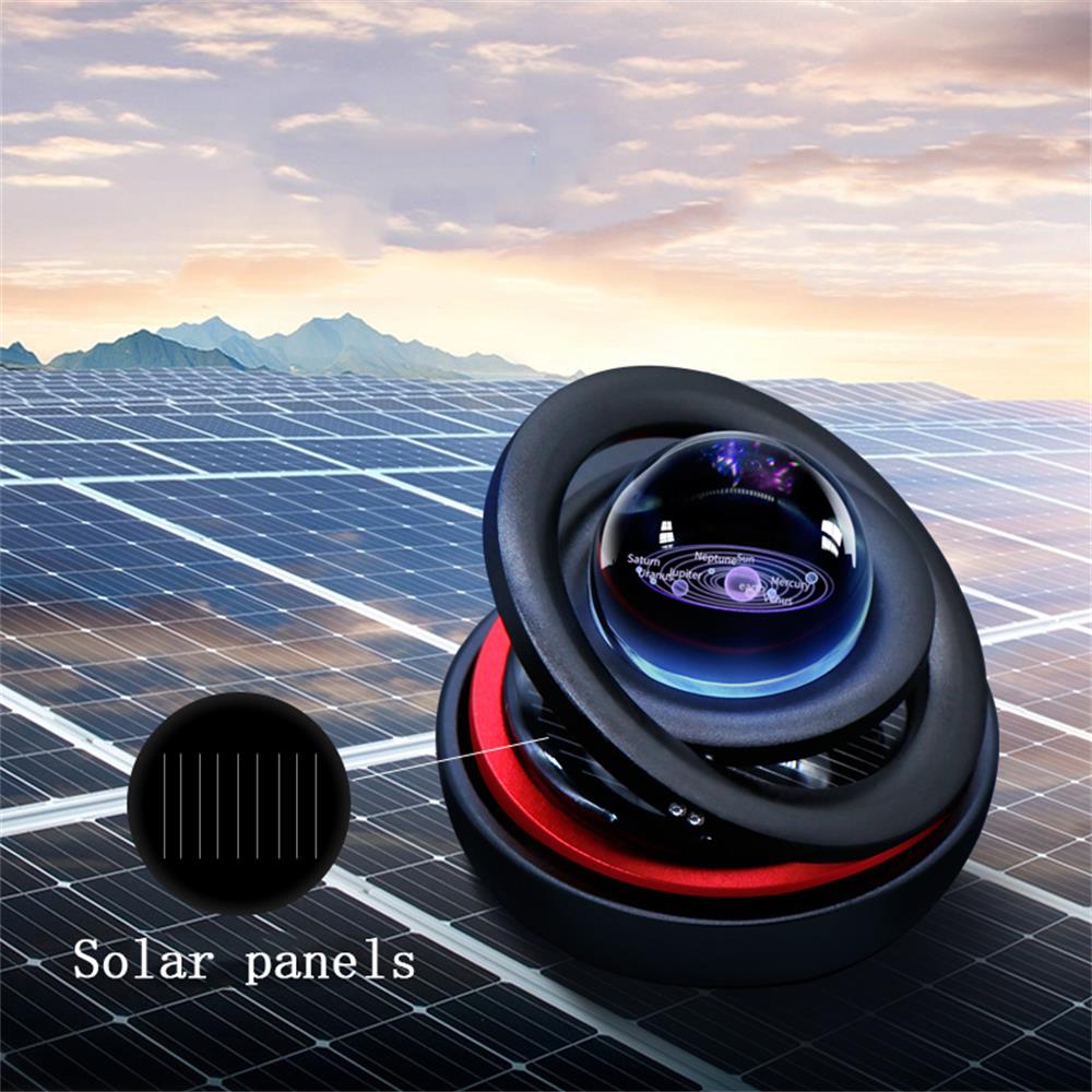 Car-mounted Solar-powered Rotating Perfume, Floating Planet Car Perfume Decoration, Car Freshener with Smooth Sailing and Beautiful Meaning, Perfume Diffuser for Home Office Car