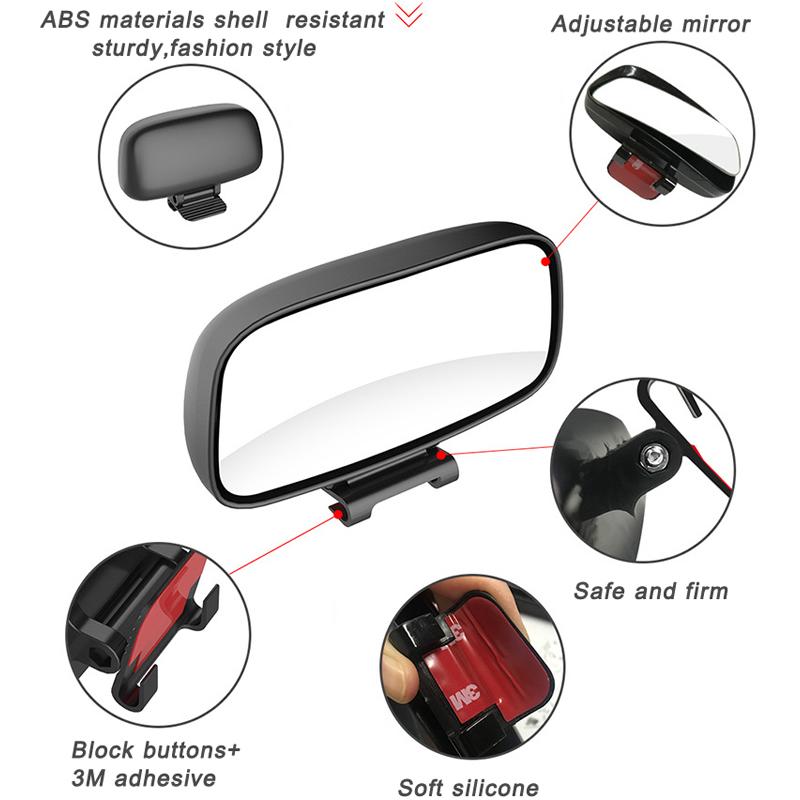 3r-093 - Car Blind Spot Mirror Rotation Adjustable Car Rear View Mirror Wide Angle Parking Auxiliary Mirror