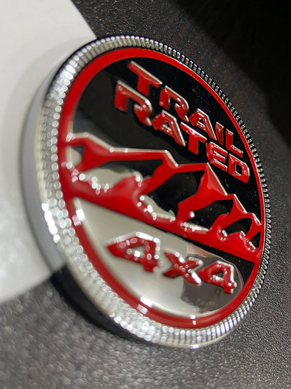 3D Trail Rated Red and Black Badge Emblem Sticker Decal for JeepCar Bike SUV Mobile Laptop (6 cm)