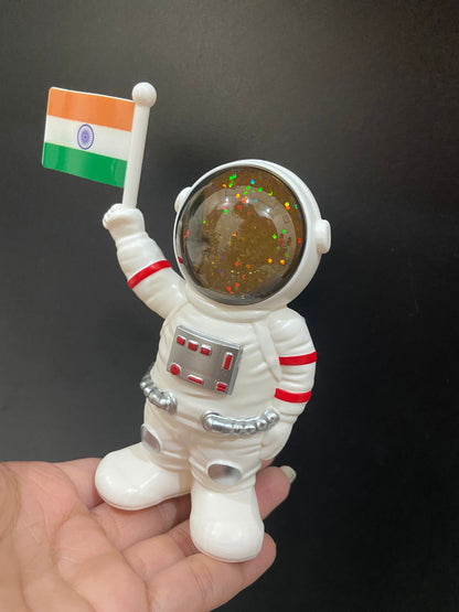 Astronaut Figures Solar Toys, Astronaut Decor, Astronaut Space Toys Planet Resin Statues, Space Gifts for Car and Home (Silver/White)