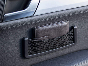 Universal Car Net Holder Phone Holder Pocket Organizer String Bag (Black).  ( Large- 19X8 Cm)