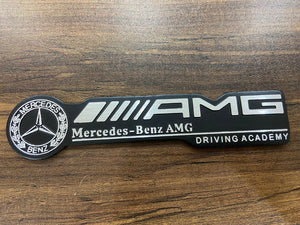 AMG Performance Emblem Sticker 3D, Grill Badge Logo Sticker For Mercedes Benz Cars, Black & Chrome