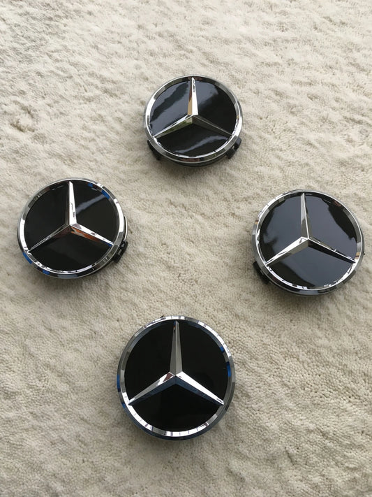 4 Pcs ( Set ) wheel center hub caps for MERCEDES 60 mm- 2.36 Inch Black