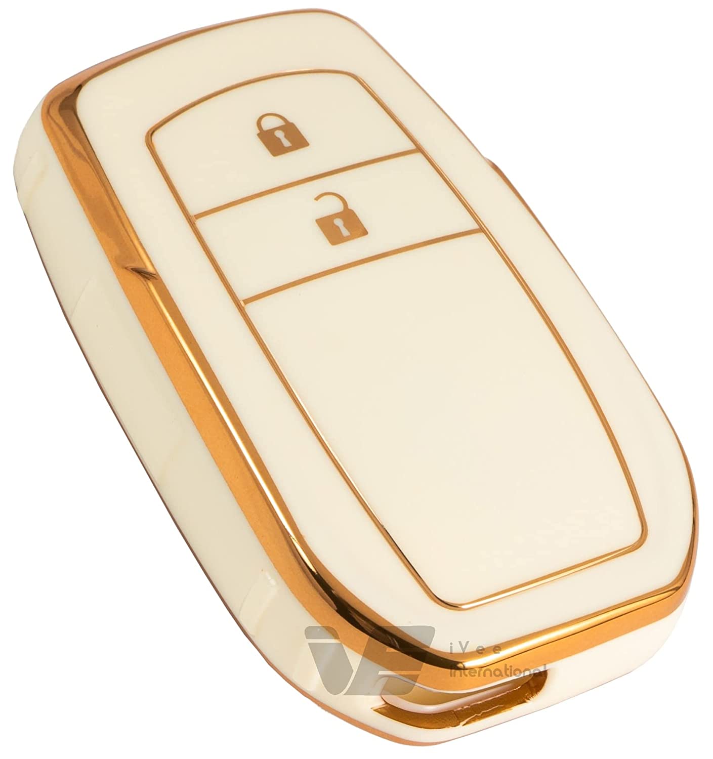 TPU Key Cover Compatible with Toyota Innova Crysta Key Cover 2 Button Smart Key Only